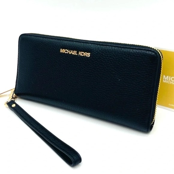 Michael Kors Large Continental Wallet Wristlet Black - Picture 2 of 7